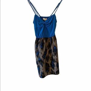 SILENCE+NOISE Blue Patterned Casual Tank Dress S